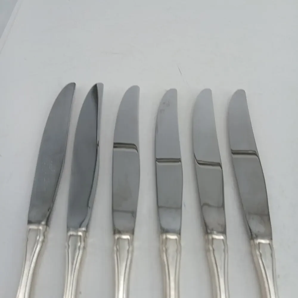 6X BK Rogers Oneida ALOUETTE Silverplate Butter Dinner Knives 1978